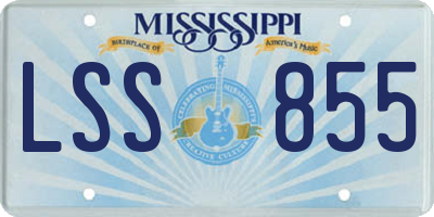 MS license plate LSS855