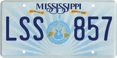 MS license plate LSS857