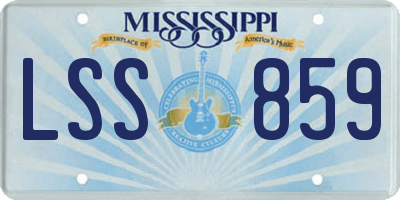 MS license plate LSS859