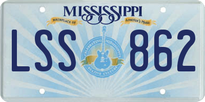 MS license plate LSS862