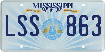 MS license plate LSS863