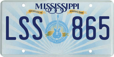MS license plate LSS865