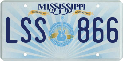 MS license plate LSS866