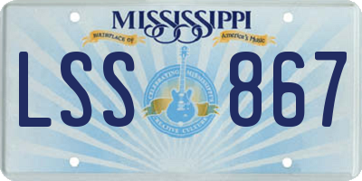 MS license plate LSS867