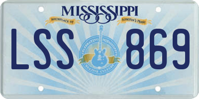MS license plate LSS869