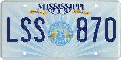 MS license plate LSS870