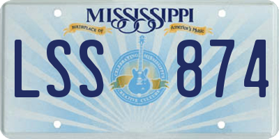 MS license plate LSS874