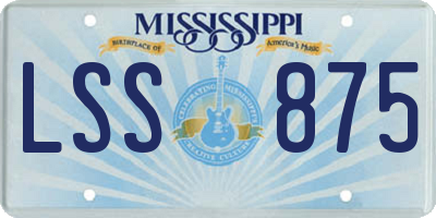MS license plate LSS875