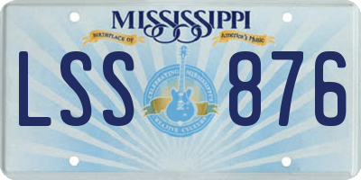 MS license plate LSS876