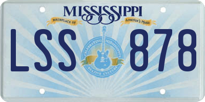 MS license plate LSS878