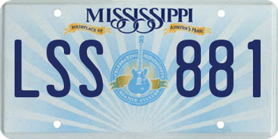MS license plate LSS881