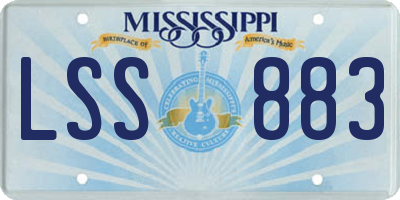 MS license plate LSS883