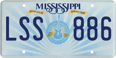 MS license plate LSS886