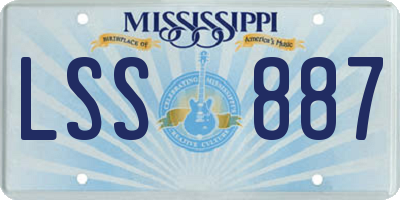 MS license plate LSS887