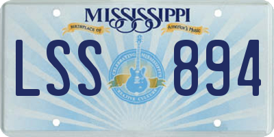 MS license plate LSS894
