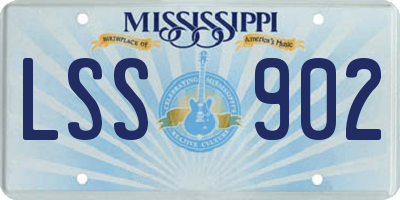 MS license plate LSS902