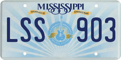 MS license plate LSS903