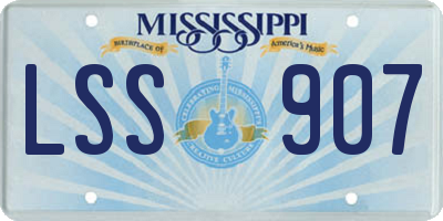 MS license plate LSS907