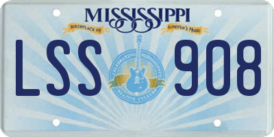 MS license plate LSS908