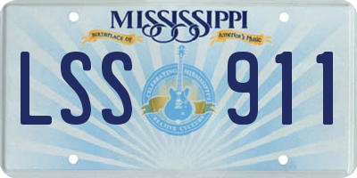 MS license plate LSS911