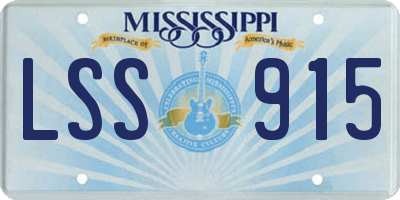MS license plate LSS915