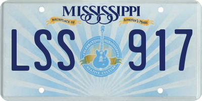 MS license plate LSS917