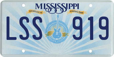 MS license plate LSS919