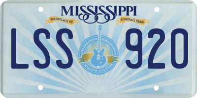 MS license plate LSS920