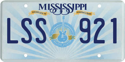 MS license plate LSS921