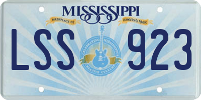 MS license plate LSS923