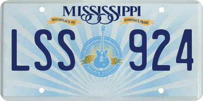 MS license plate LSS924