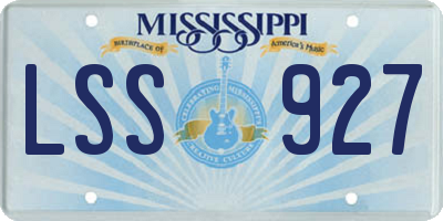 MS license plate LSS927