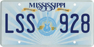 MS license plate LSS928