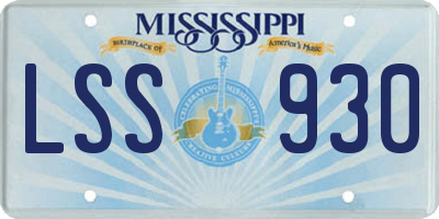MS license plate LSS930