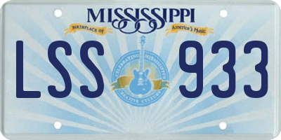 MS license plate LSS933