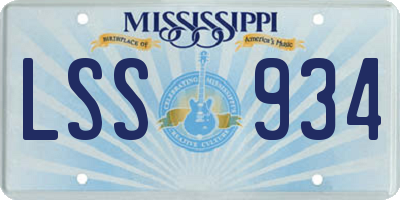 MS license plate LSS934