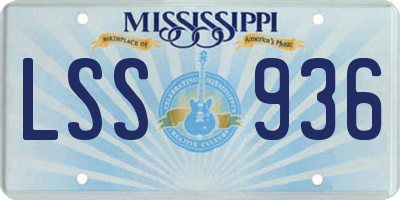 MS license plate LSS936