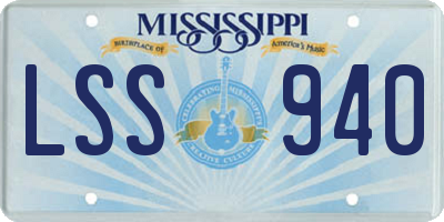 MS license plate LSS940
