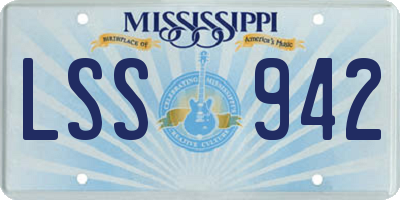 MS license plate LSS942