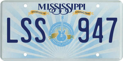 MS license plate LSS947