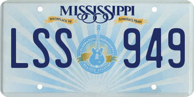 MS license plate LSS949