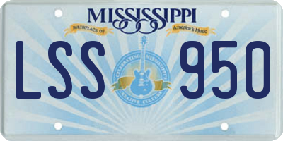 MS license plate LSS950