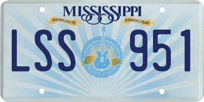 MS license plate LSS951