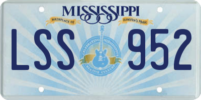 MS license plate LSS952
