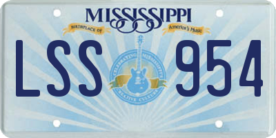 MS license plate LSS954