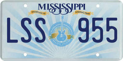MS license plate LSS955