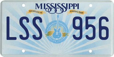 MS license plate LSS956