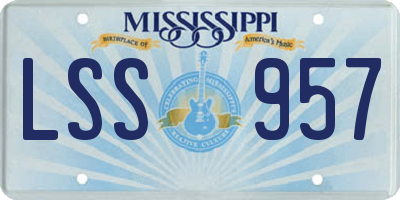 MS license plate LSS957