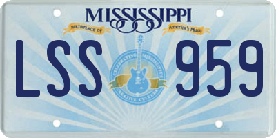 MS license plate LSS959