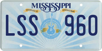 MS license plate LSS960